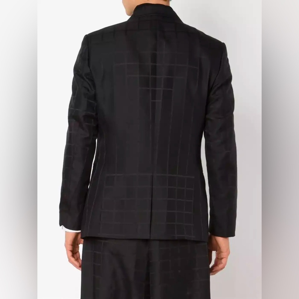 Issey Miyake Black Wool Blend Grid Blazer - Picture 8 of 16